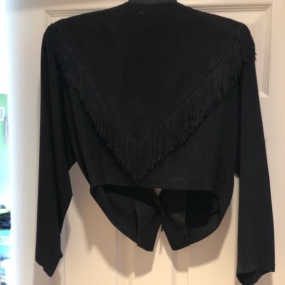 Vintage black fringed jacket - Picture 2 of 2